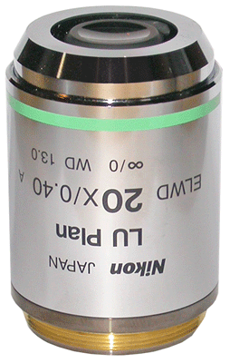 Nikon LU Plan ELWD 20× BD Objective | MUE60201 – Spach Optics, Inc.