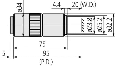 Mitutoyo M Plan Apo 20x Objective (NA 0.42, WD 20mm, Infinity, M26)