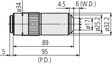Mitutoyo M Plan Apo 100x Objective (NA 0.70, WD 6mm, Infinity, M26)