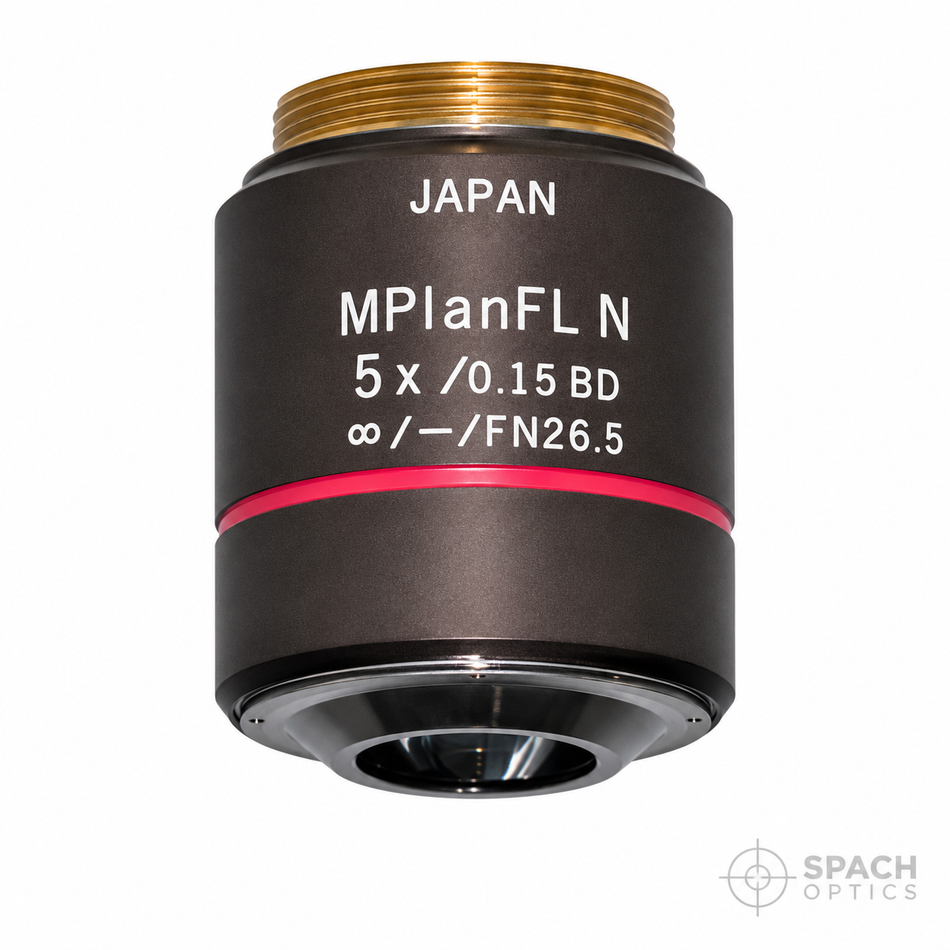Olympus MPlanFL N 5X Epi Objective | 0.15 NA, BD, Infinity Corrected