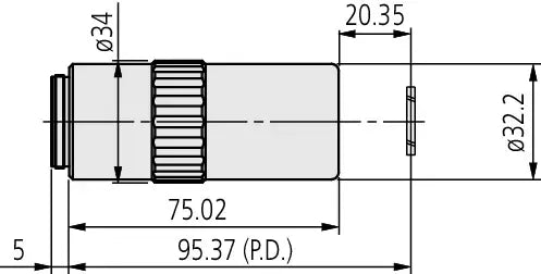 Mitutoyo LCD Plan Apo NIR 20x Objective (NA 0.40, WD 20mm, 480–1800nm, M26)