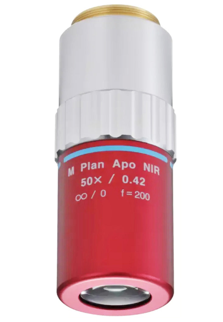 Mitutoyo M Plan Apo NIR 50x Objective (NA 0.42, WD 17mm, 480–1800nm, M26)