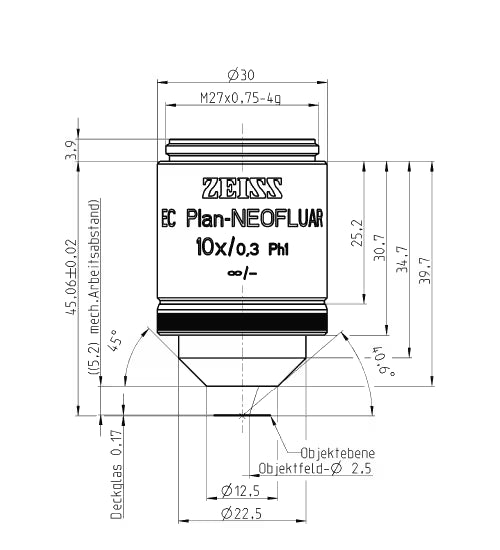 Zeiss EC Plan Neofluar 10x PH1 Objective M27