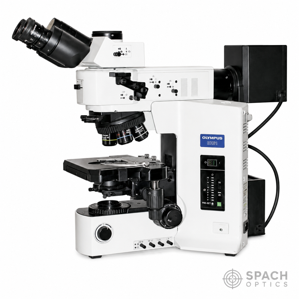 Olympus BX51 Reflected Light DIC Microscope with LWD Objectives and Transmitted Light