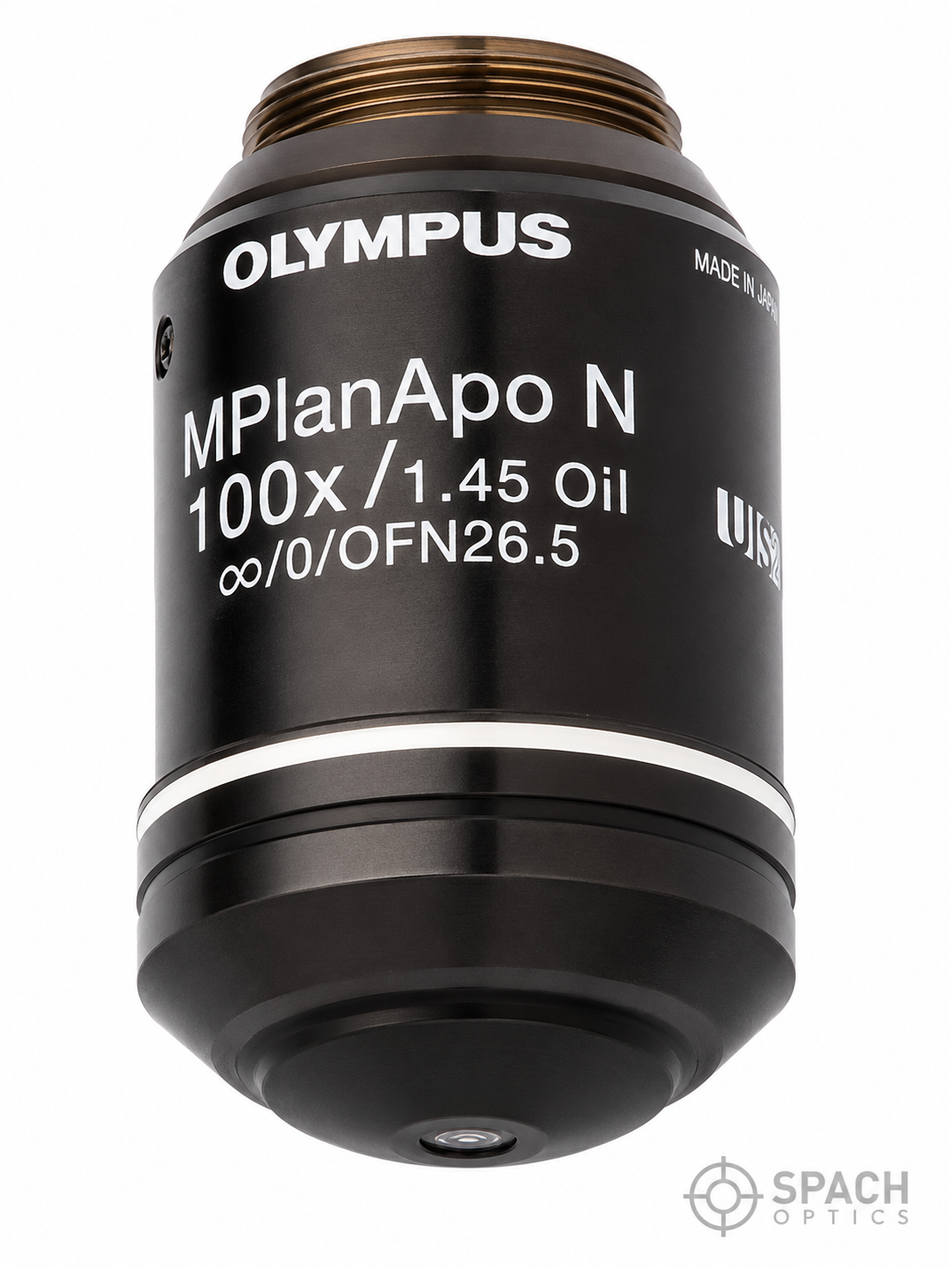 Olympus MPLAPON 100X Objective – Oil Immersion Reflected Light (NA 1.45)