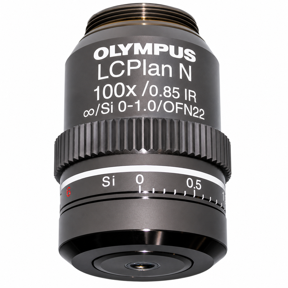 Olympus LCPlan N 100X IR Objective | 0.85 NA Near-Infrared, Infinity Corrected