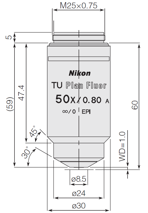 Nikon TU Plan Fluor 50x Objective