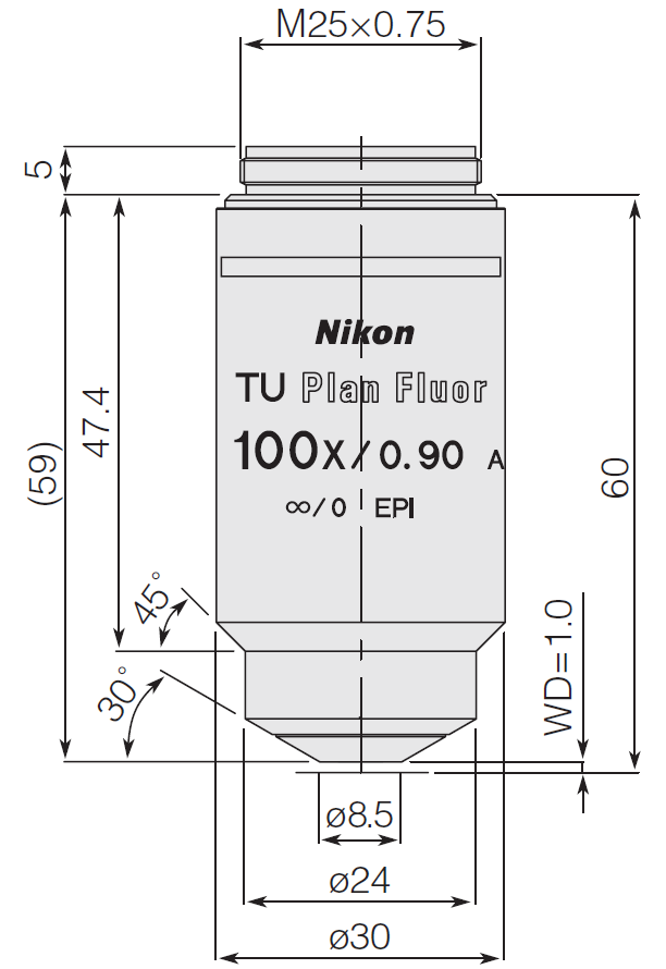 Nikon TU Plan Fluor 100x Objective