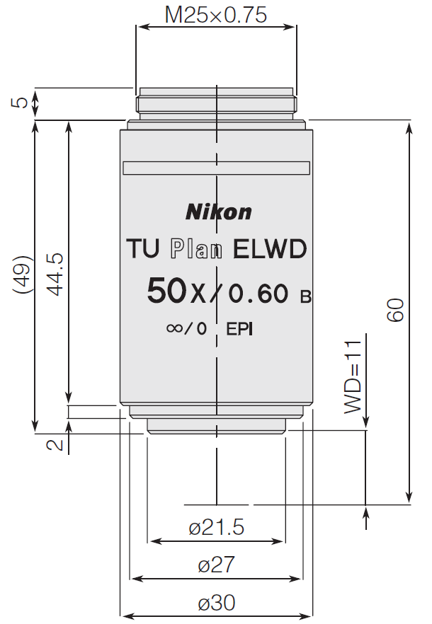 Nikon TU Plan ELWD 50x Objective