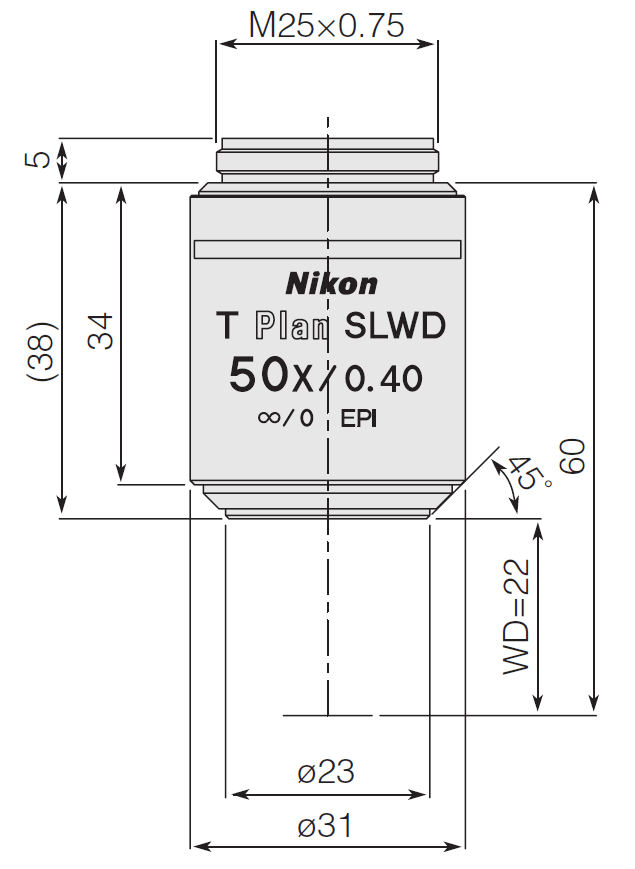Nikon T Plan SLWD 50x Objective