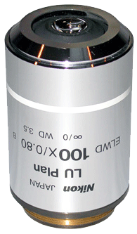 Nikon LU Plan ELWD 100x Brightfield Darkfield Objective