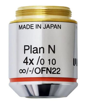 Olympus Plan N 4X Microscope Objective (PLN4X, NA 0.10, Infinity)
