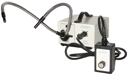 schott ace remote with dual gooseneck fiber optics