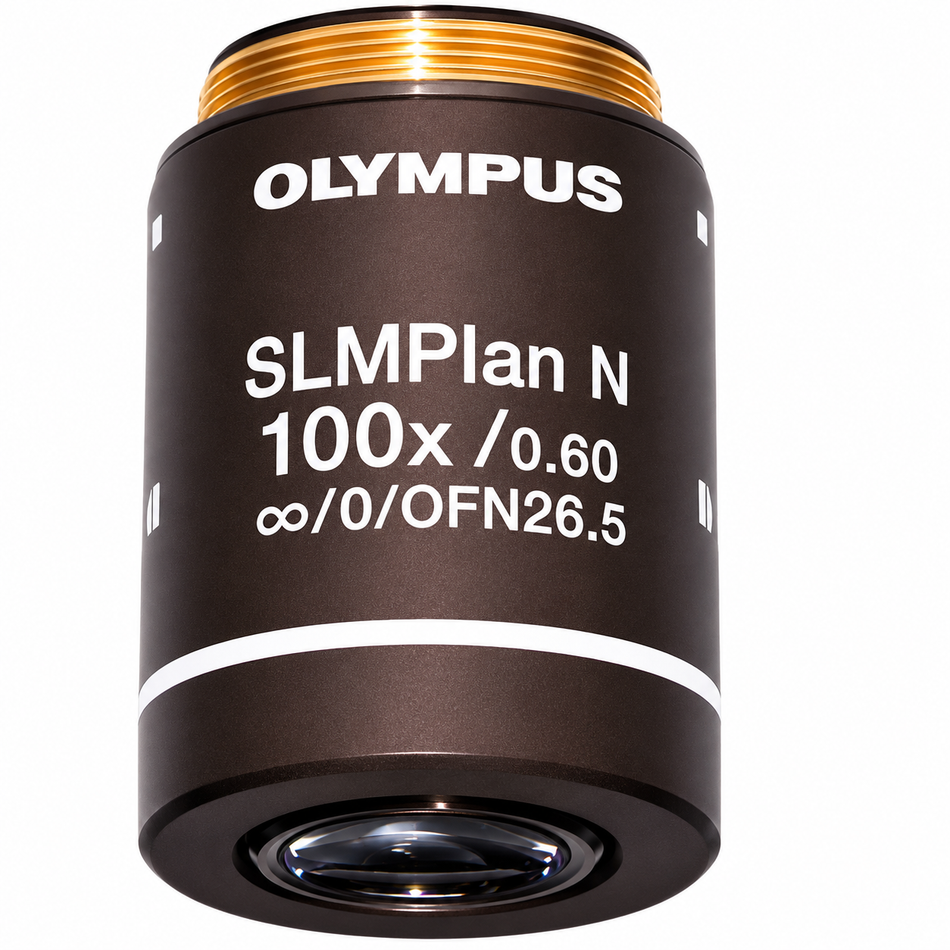 Olympus SLMPlan N 100X Epi Objective | 0.60 NA Super Long Working Distance, Infinity Corrected