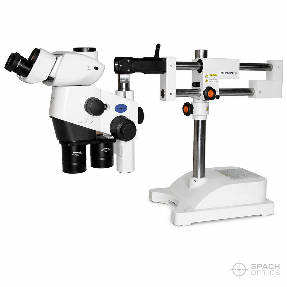 Olympus SZX16 Dual Objective Stereo Microscope on SZ2-STU2 Universal Boom Stand