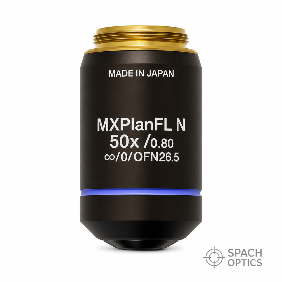 Olympus MXPLFLN 50X Objective – 0.80 NA, 3 mm WD Plan Fluorite Brightfield