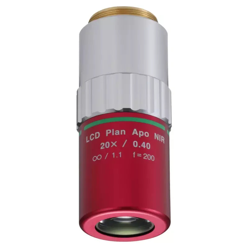 Mitutoyo LCD Plan Apo NIR 20x Objective (NA 0.40, WD 20mm, 480–1800nm, M26)