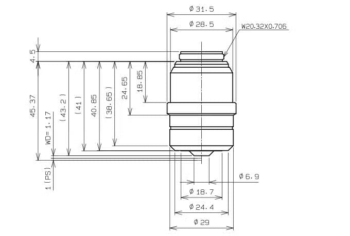 Olympus UCPLANFL N 20x PH2 High NA Long Working Distance Objective