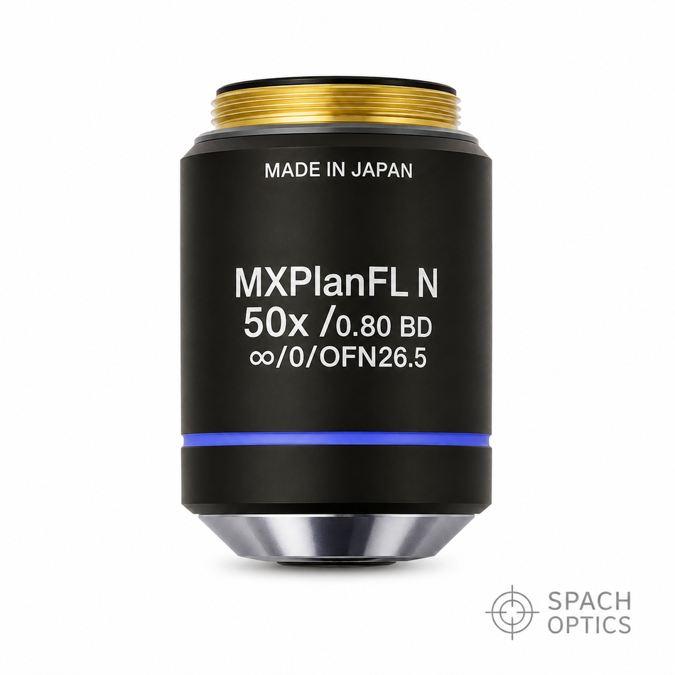 Olympus MXPLFLN-BD 50X Objective – 0.80 NA, 3 mm WD Plan Fluorite BF/DF