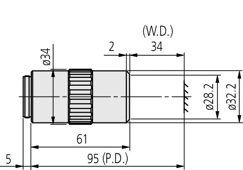 Mitutoyo M Plan Apo 10x Objective (NA 0.28, WD 33.5mm, Infinity, M26)