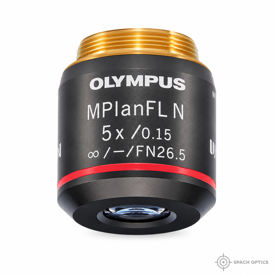 Olympus MPlanFL N 5X Epi Objective | 0.15 NA, Infinity Corrected