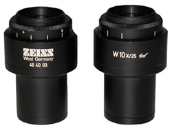 zeiss w 10x/25 stereo microscope eyepieces
