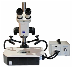 zeiss sv6 stereo microscope with lighting